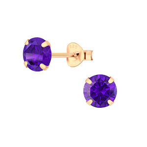 Wholesale 6mm Round Cubic Zirconia Silver Stud Earrings