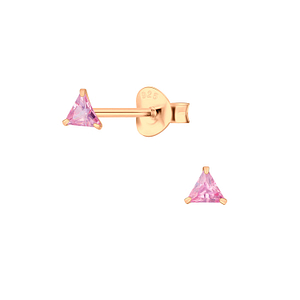 Wholesale 3mm Triangle Cubic Zirconia Stud Earrings