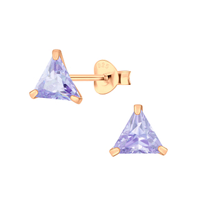 Wholesale 6mm Triangle Cubic Zirconia Stud Earrings