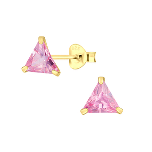 Wholesale 6mm Triangle Cubic Zirconia Stud Earrings