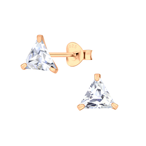 Wholesale 6mm Triangle Cubic Zirconia Stud Earrings