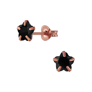 Wholesale 6mm Flower Cubic Zirconia Silver Stud Earrings