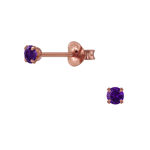 Wholesale 3mm Round Cubic Zirconia Silver Stud Earrings