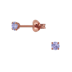 Wholesale 3mm Round Cubic Zirconia Silver Stud Earrings