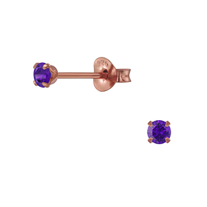 Wholesale 3mm Round Cubic Zirconia Silver Stud Earrings