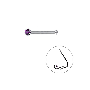 Wholesale 2mm Round Crystal Silver Nose Stud With Ball