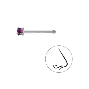 Wholesale 2mm Round Crystal Silver Nose Stud With Ball