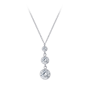 Wholesale Silver Round Cubic Zirconia Necklace