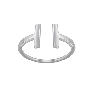 Wholesale Silver Double Bar Ring