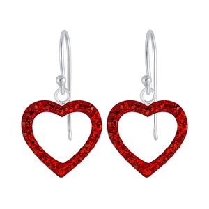 Wholesale Silver Heart Crystal Earrings