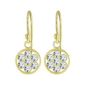 Wholesale Silver Circle Crystal Earrings