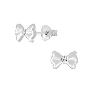 Wholesale Silver Bow Stud Earrings