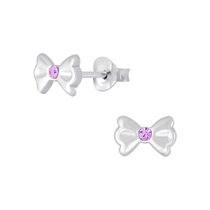 Wholesale Silver Bow Stud Earrings