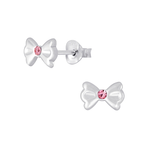 Wholesale Silver Bow Stud Earrings