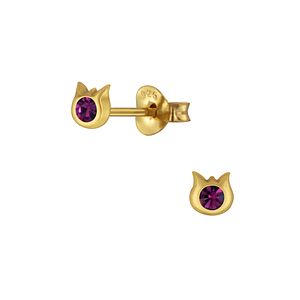 Wholesale Silver Cat Stud Earrings