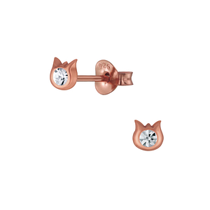 Wholesale Silver Cat Stud Earrings