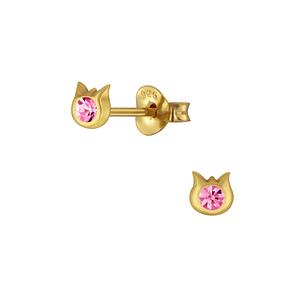 Wholesale Silver Cat Stud Earrings