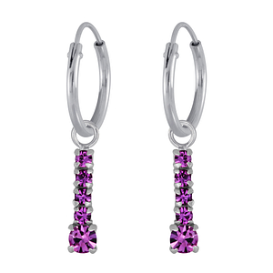 Wholesale Silver Bar Charm Hoop Earrings