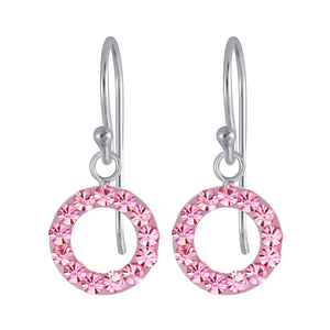 Wholesale Silver Crystal Circle Earrings