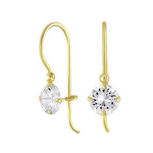 Wholesale 6mm Round Cubic Zirconia Silver Earring