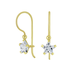 Wholesale 6mm Star Cubic Zirconia Silver Earrings
