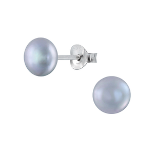 Wholesale 5mm Fresh Water Pearl Silver Stud Earrings