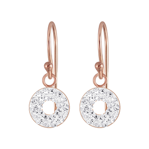 Wholesale Silver Circles Crystal Earrings