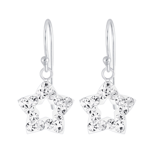 Wholesale Silver Star Crystal Earrings