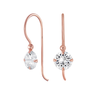 Wholesale 6mm Round Cubic Zirconia Silver Earrings