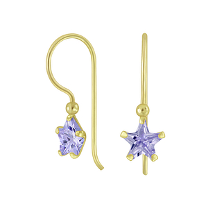 Wholesale 6mm Star Cubic Zirconia Silver Earrings