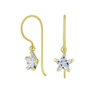 Wholesale 6mm Star Cubic Zirconia Silver Earrings
