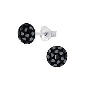 Wholesale Silver Round Crystal Stud Earrings