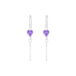 Wholesale Silver Heart Cubic Zirconia Earrings