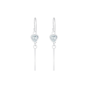 Wholesale Silver Heart Cubic Zirconia Earrings