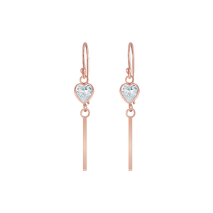 Wholesale Silver Heart Cubic Zirconia Earrings