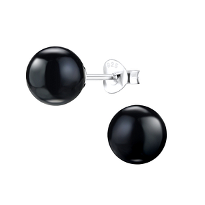 Wholesale 8mm Pearl Silver Stud Earrings