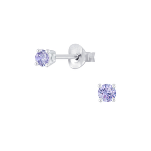 Wholesale 3mm Round Cubic Zirconia Silver Stud Earrings