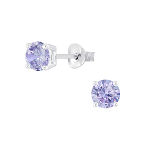 Wholesale 5mm Round Cubic Zirconia Silver Stud Earrings