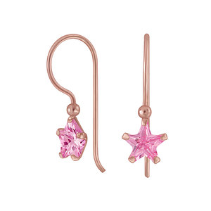 Wholesale 6mm Star Cubic Zirconia Silver Earrings