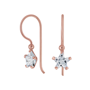 Wholesale 6mm Star Cubic Zirconia Silver Earrings