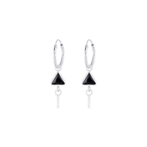 Wholesale Silver Geometric Charm Hoop Earrings