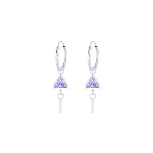 Wholesale Silver Geometric Charm Hoop Earrings