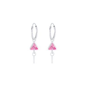 Wholesale Silver Geometric Charm Hoop Earrings