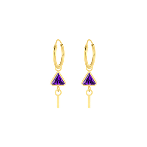 Wholesale Silver Geometric Charm Hoop Earrings