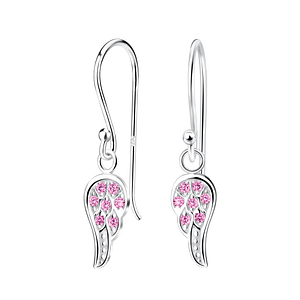 Wholesale Silver Wing Cubic Zirconia Earrings