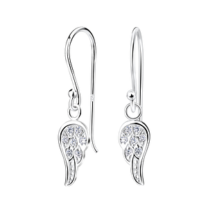 Wholesale Silver Wing Cubic Zirconia Earrings