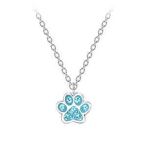 Wholesale Silver Paw Print Necklace