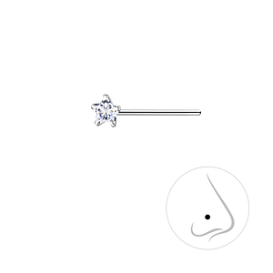 Wholesale 3mm Star Cubic Zirconia Silver Nose Stud