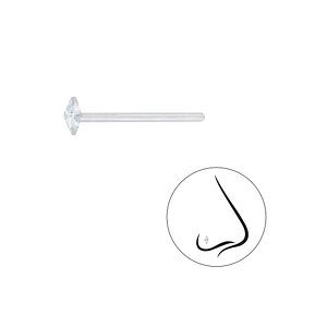 Wholesale 2x4mm Marquise Cubic Zirconia Silver Nose Stud
