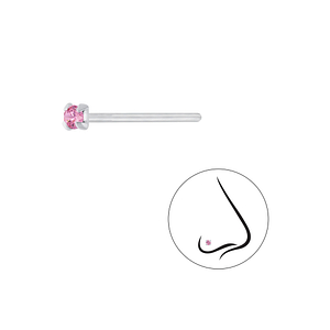 Wholesale 1.5mm Round Cubic Zirconia Silver Nose Stud